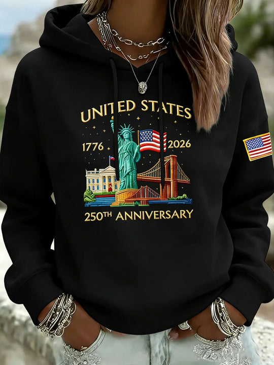 Damen Kreativer Kapuzenpullover mit einzigartigem Statuesque-Motiv Nord Taschen