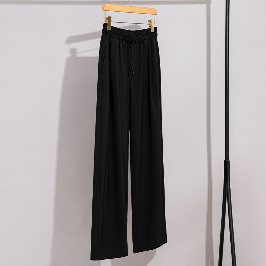 Damen weite Palazzo-Hose mit elastischem Bund und Tunnelzug Nord Taschen