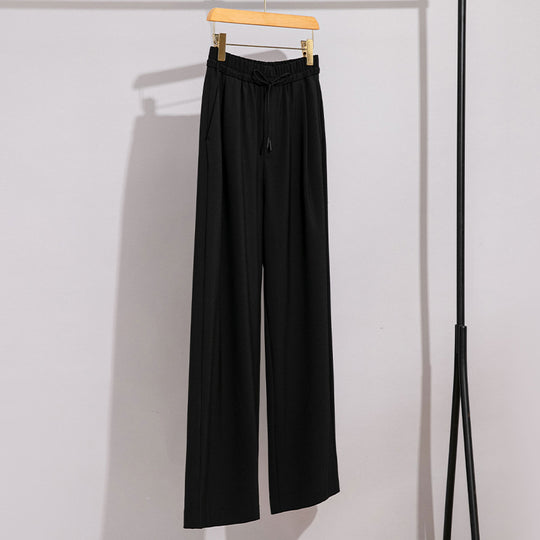 Damen weite Palazzo-Hose mit elastischem Bund und Tunnelzug Nord Taschen