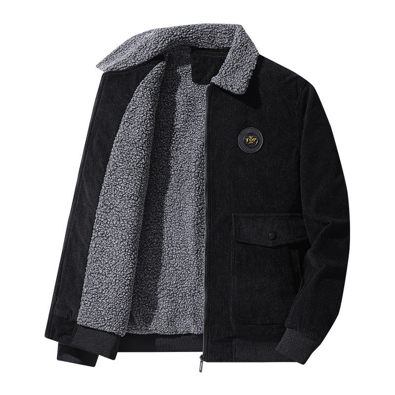 Herren Stilvolle Fleecejacke mit Teddyfutter Nord Taschen