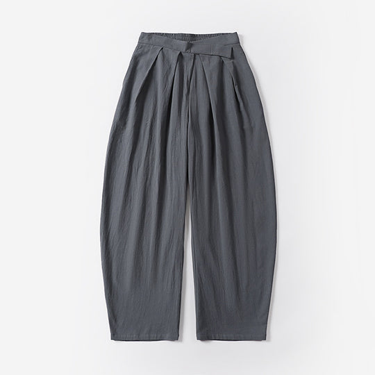 Damen Elegante Bundfalten-Hose mit ballonförmigem Bein und elastischem Taillenbund Nord Taschen