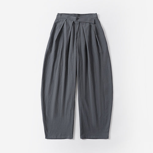 Damen Elegante Bundfalten-Hose mit ballonförmigem Bein und elastischem Taillenbund Nord Taschen