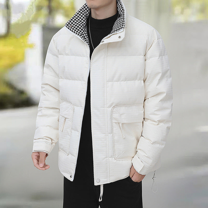 Herren Wattierte Steppjacke mit Hahnentritt-Innenfutter und verstellbarem Saum Nord Taschen