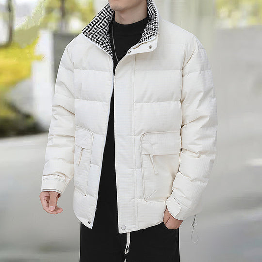 Herren Wattierte Steppjacke mit Hahnentritt-Innenfutter und verstellbarem Saum Nord Taschen