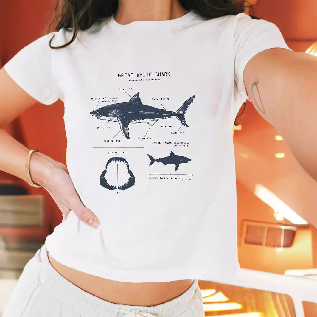 Damen Kurzarm T-Shirt mit aufgedrucktem Lippenmotiv Nord Taschen