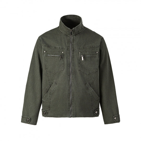 Herren Kurzjacke aus Canvas im Field‑Style mit Stehkragen, Reißverschluss und Multifunktionstaschen Nord Taschen