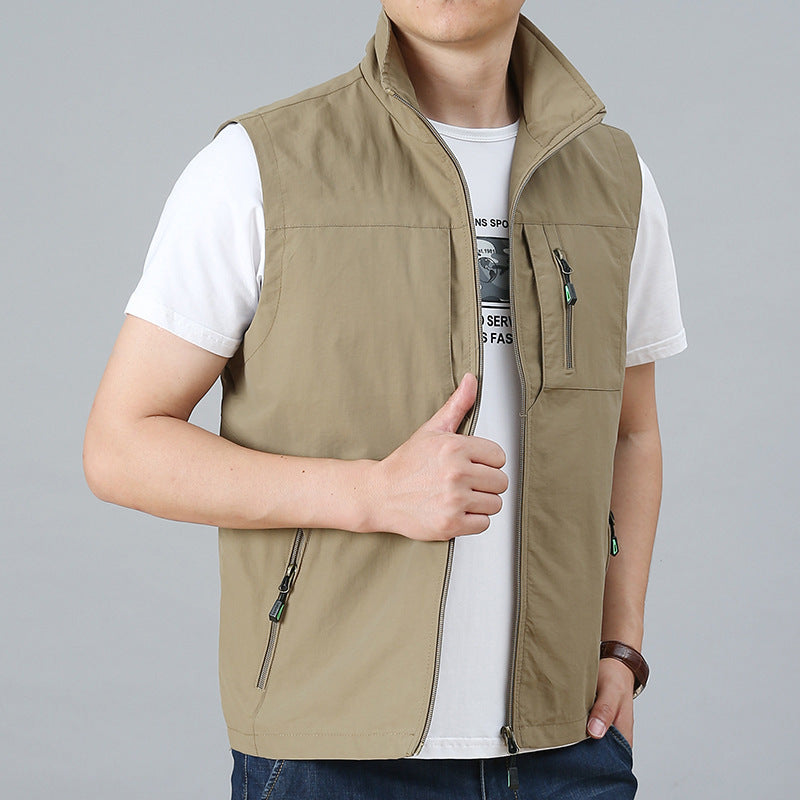 Herren Outdoor-Utility-Weste mit Mesh-Futter und Reißverschluss-Taschen Nord Taschen