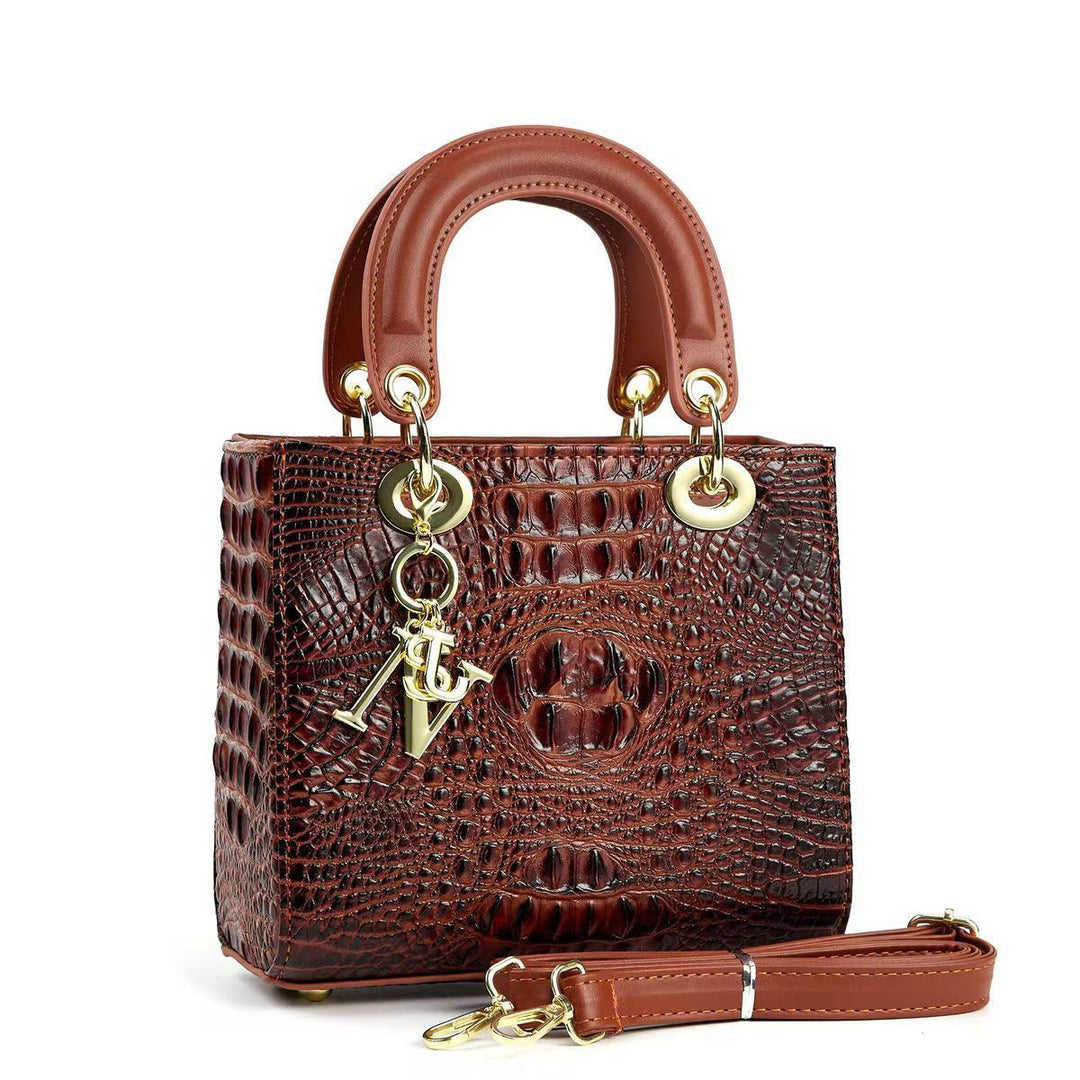 Damen elegante Handtasche mit strukturiertem Krokodilleder Nord Taschen