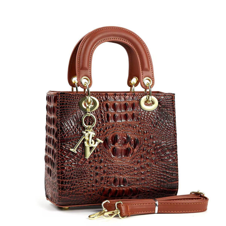 Damen elegante Handtasche mit strukturiertem Krokodilleder Nord Taschen