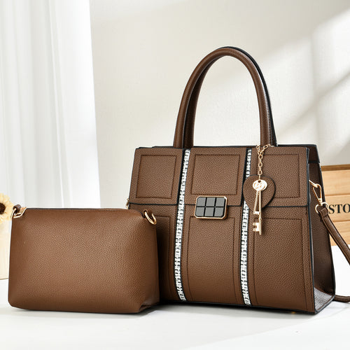 Damen Handtasche mit eleganter Kroko-Prägung und abnehmbarer Kosmetiktasche Nord Taschen