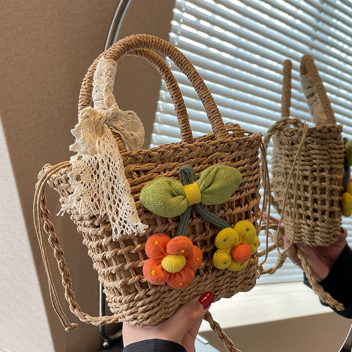 Damen Hobo-Tasche mit floralem Häkelmuster und dekorativen Details Nord Taschen