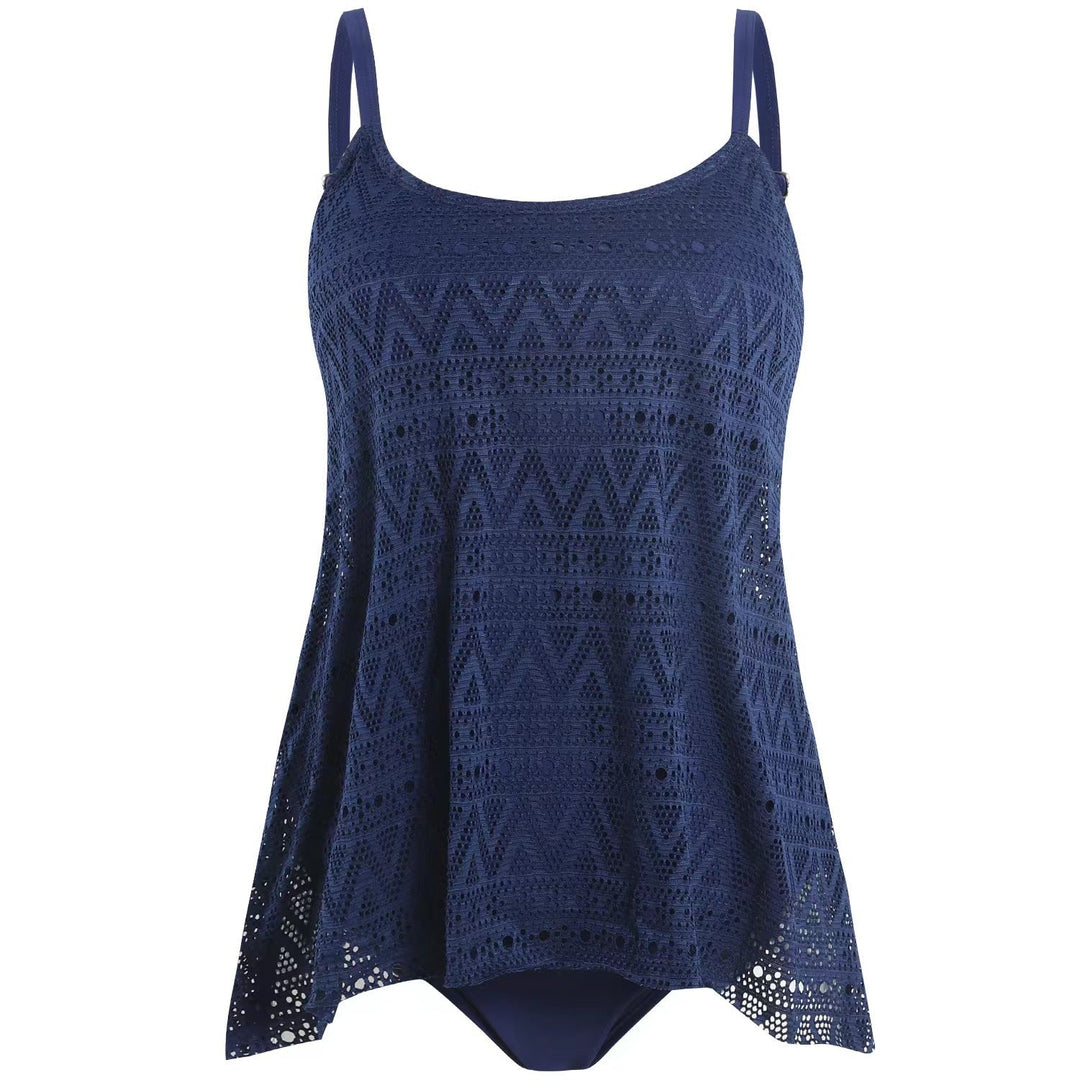 Damen elegantes Strandtop mit modischem Lochmuster