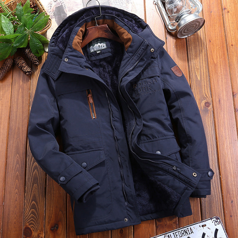 Herren wärmender Canvas-Fieldparka mit Teddyfutter, Kapuze und multifunktionalen Utility‑Taschen Nord Taschen