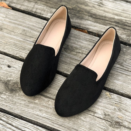 Damen flache Ballerinas aus hochwertigem Wildleder mit elastischem Einstieg und rutschfester Sohle - Vittorelli