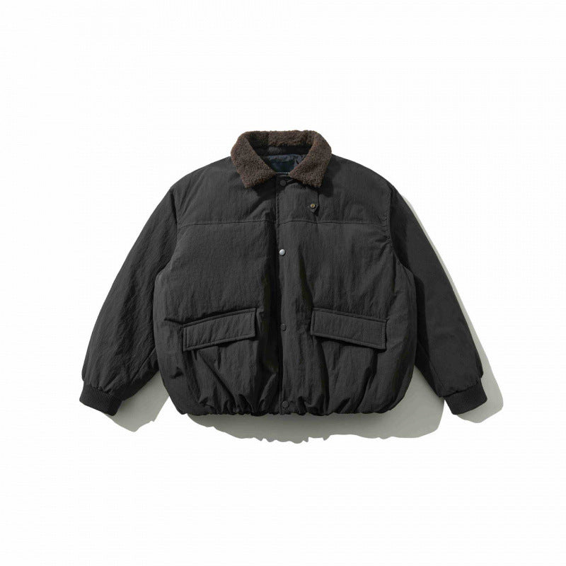 Herren Gepolsterte Bomberjacke mit Teddykragen, Pattentaschen und elastischem Saum Nord Taschen