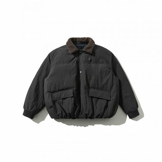 Herren Gepolsterte Bomberjacke mit Teddykragen, Pattentaschen und elastischem Saum Nord Taschen