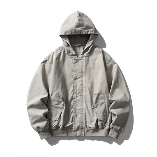 Unisex Boxy-Hoodie-Blousonjacke mit verdeckter Front und Pattentaschen Nord Taschen