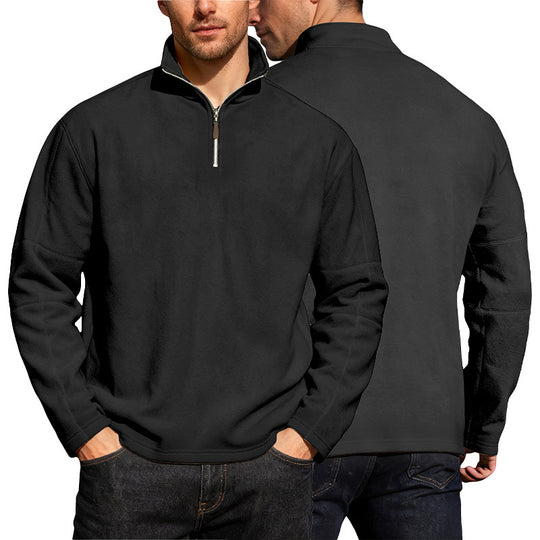 Herren Thermo-Fleece-Halbzip-Pullover mit Stehkragen Nord Taschen