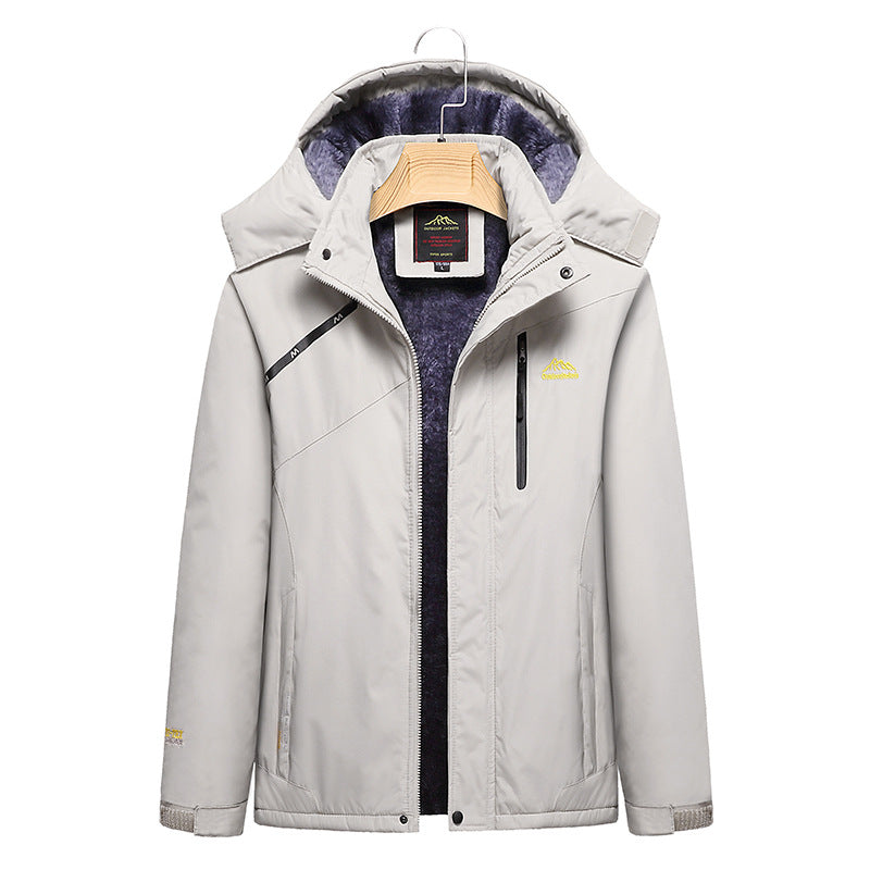 Damen Wattierte Winterjacke mit Fleece‑Innenfutter, abnehmbarer Kapuze und wasserdichter Softshell-Außenlage Nord Taschen