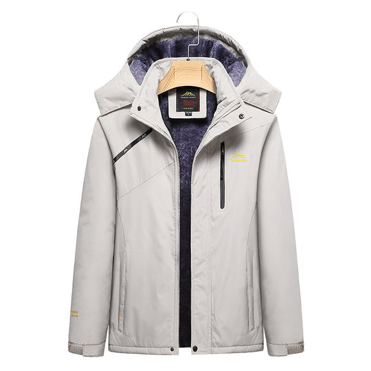 Damen Wattierte Winterjacke mit Fleece‑Innenfutter, abnehmbarer Kapuze und wasserdichter Softshell-Außenlage Nord Taschen