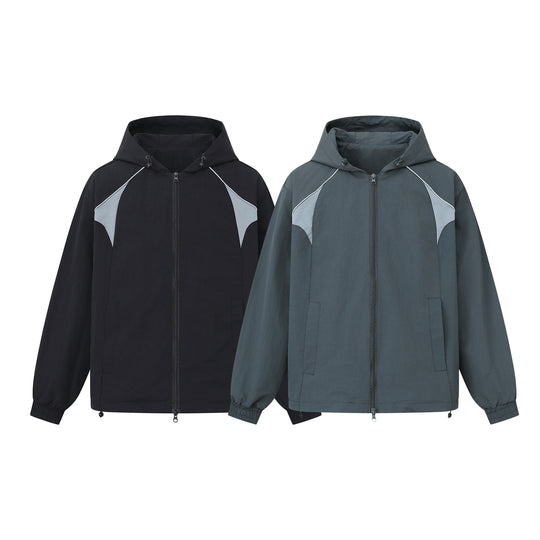 Unisex Leichtgewichtiger Boxy-Kapuzenblouson mit Zwei‑Wege‑Reißverschluss und Kordelzugsaum Nord Taschen
