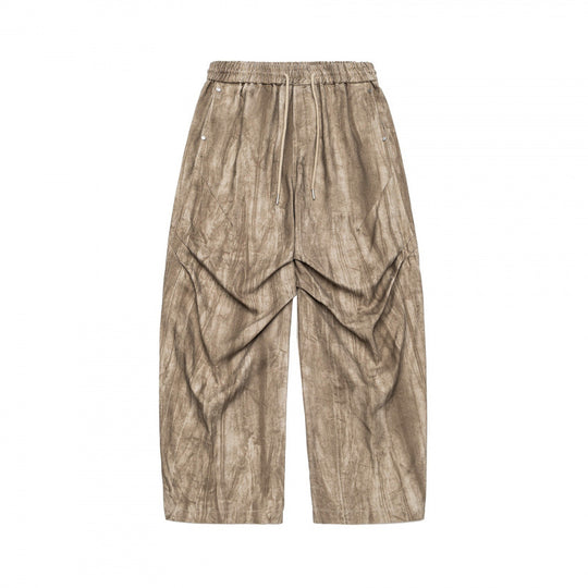 Unisex Weite Cropped-Hose mit asymmetrischen Lageinsätzen, elastischem Bund und beschichteter Struktur Nord Taschen