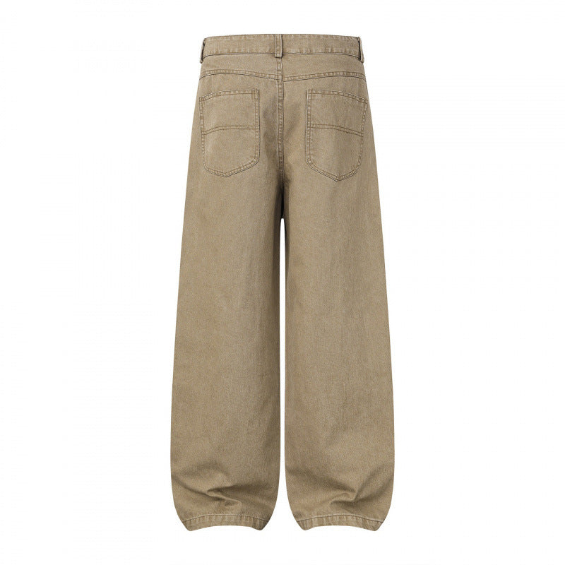 Damen Weite Highwaist Balloon-Jeanshose aus robustem Denim mit elastischem Knöchelsaum Nord Taschen