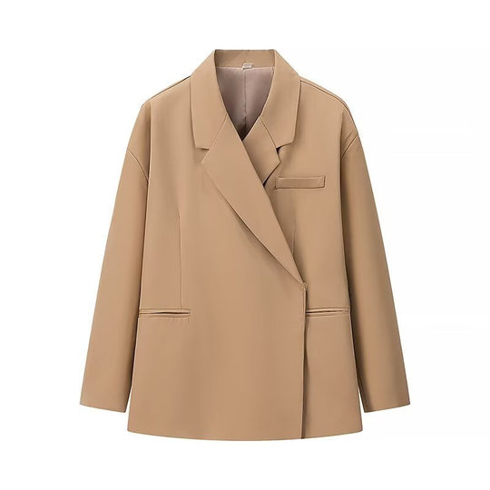 Damen Oversize-Kastenblazer mit schlichten Leistentaschen und weitem Revers Nord Taschen