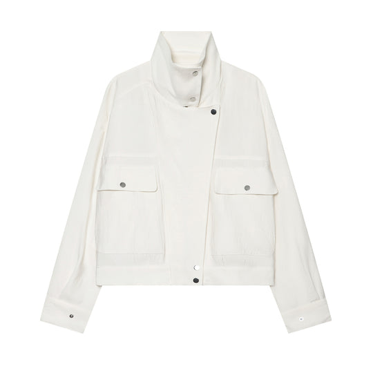 Damen Leichte wattierte Windjacke mit Stehkragen und Polka‑Dot‑Print Nord Taschen