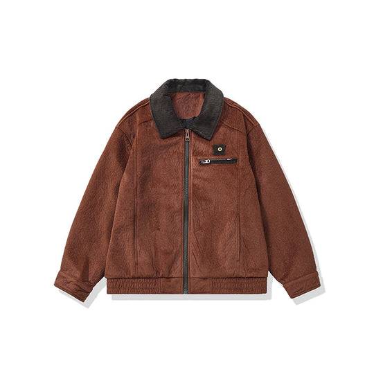 Herren Kurz geschnittener Fleece‑Blouson mit Cordkragen und Sicherheitsbrusttasche Nord Taschen