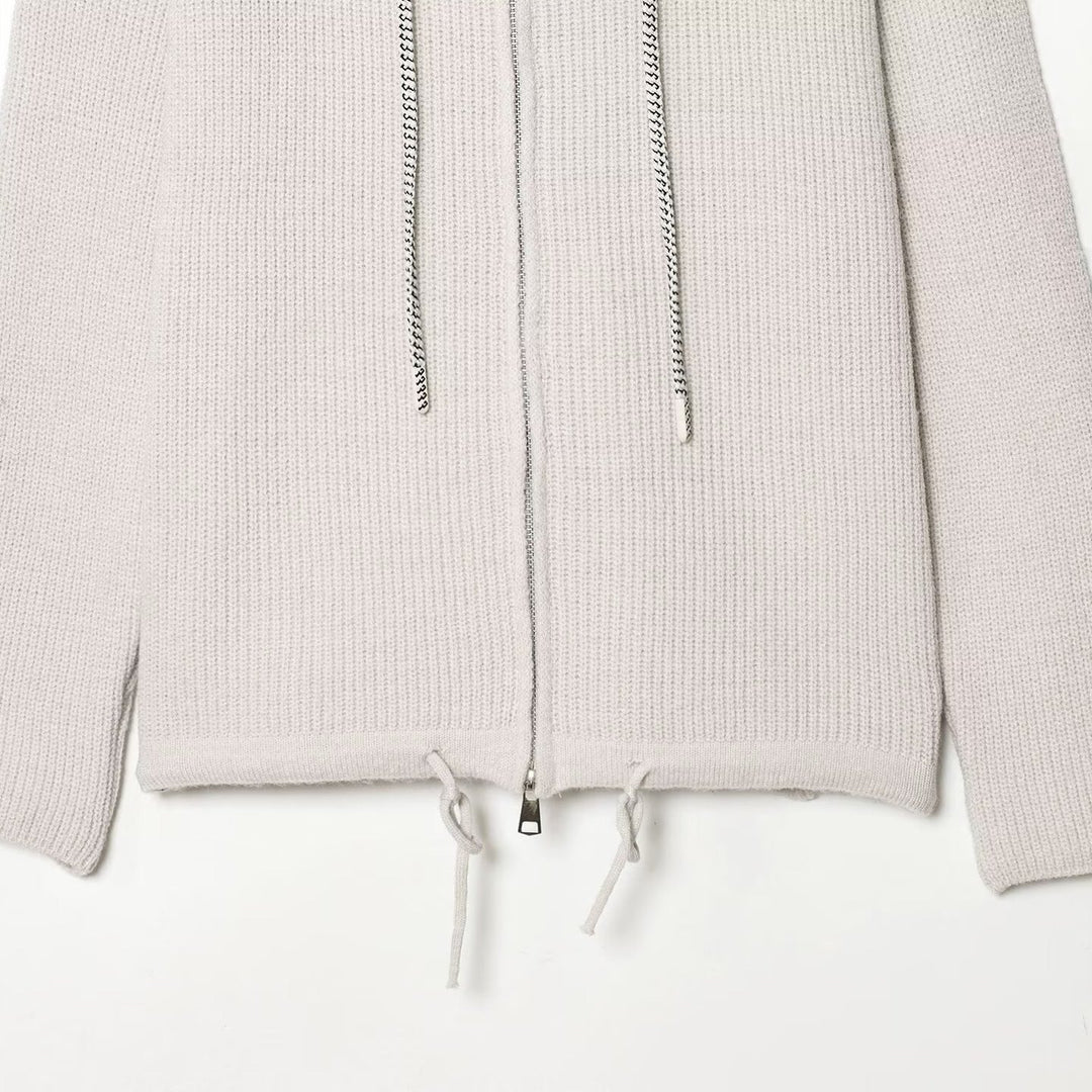 Damen Grobstrick-Kapuzenjacke mit Reißverschluss und Kordelzug Nord Taschen