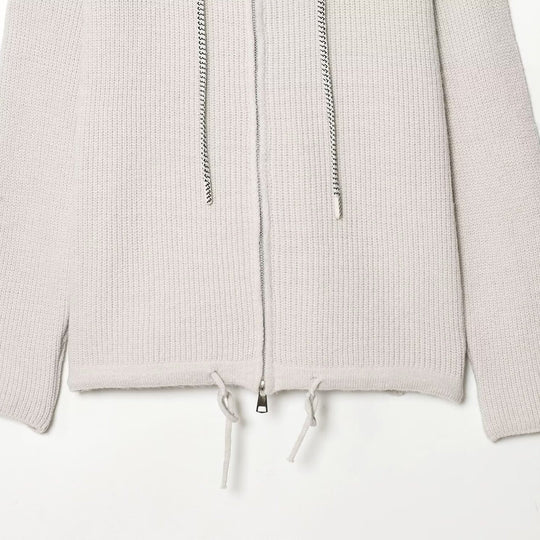 Damen Grobstrick-Kapuzenjacke mit Reißverschluss und Kordelzug Nord Taschen