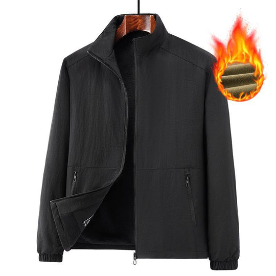 Herren Leichte windabweisende Fleecejacke mit Stehkragen und Reißverschlusstaschen Nord Taschen