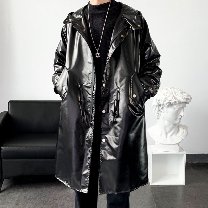 Herren reflektierende Regenjacke mit verstellbarem Kapuzenbereich und praktischen Taschen