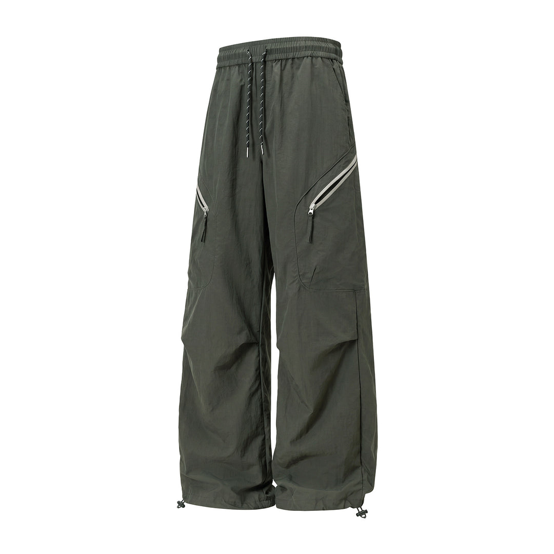 Unisex Weite Outdoor-Cargohose mit Kordelzugbund, schrägen Reißverschlusstaschen und verstellbarem Beinabschluss Nord Taschen