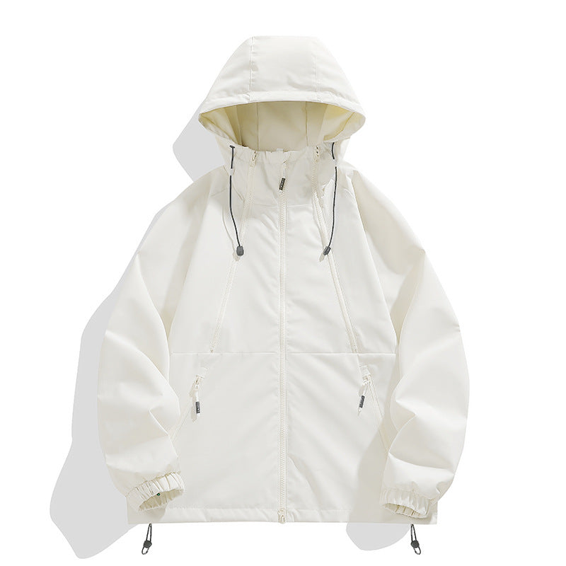 Unisex Leichter Kapuzen-Windbreaker mit wasserabweisender Oberfläche, Reißverschlusstaschen und Kordelzug Nord Taschen