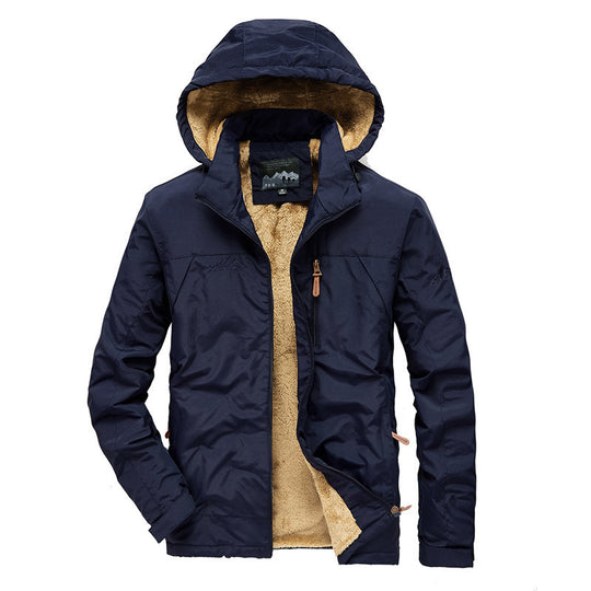 Herren Thermo-Hybrid Kapuzenblouson mit durchgehendem Teddyfleece-Innenfutter und wasserabweisender Außenhülle Nord Taschen
