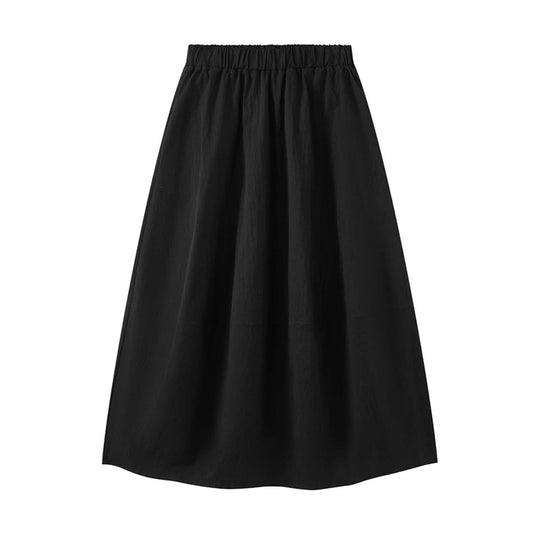 Damen Midirock mit hohem Elastbund, weitem Fall und praktischen Eingrifftaschen Nord Taschen