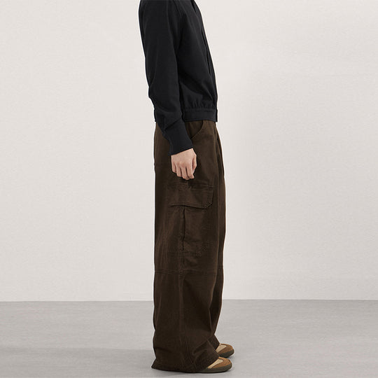 Herren Extraweite Canvas‑Cargohose mit hoher Bundlinie, Knieabnähern und aufgesetzten Pattentaschen Nord Taschen