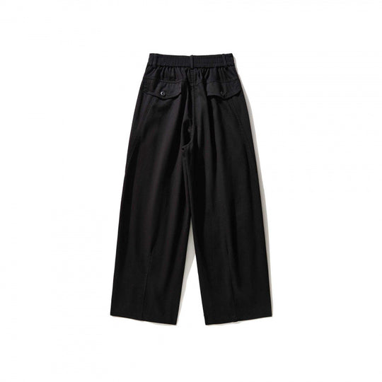 Damen Weite Bundfaltenhose mit hohem Bund und geradem weitem Bein Nord Taschen