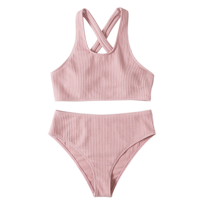 Damen Hochtaillierter Bikini mit geschickt überkreuzten Trägern Nord Taschen
