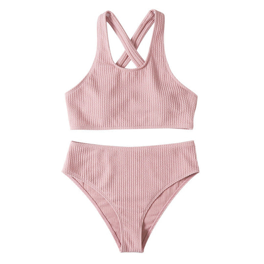 Damen Hochtaillierter Bikini mit geschickt überkreuzten Trägern Nord Taschen