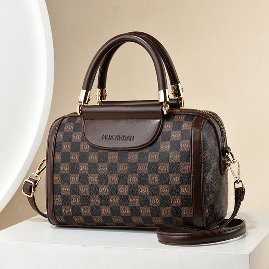 Damen Handtasche mit luxuriösem Karomuster und abnehmbarem Schulterriemen Nord Taschen