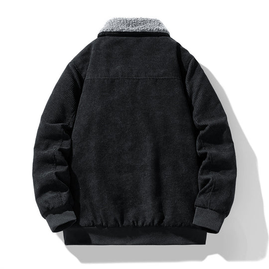 Herren Cord-Fieldjacke mit Teddyfutter, gesteppter Isolierung und Multifachtaschen Nord Taschen