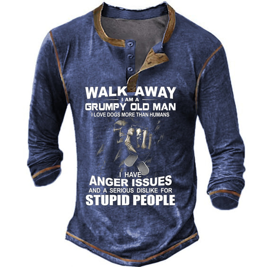 Herren Langarmshirt mit originellem Spruchdesign Nord Taschen