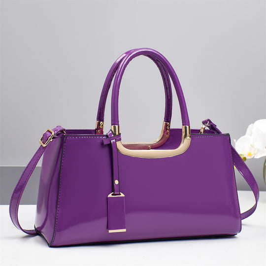 Damen elegante Handtasche mit glänzender Oberfläche und abnehmbarem Taschenschlüsselanhänger Nord Taschen