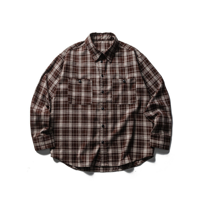 Herren Boxy-Karo-Workshirt aus weichem Flanell mit Doppelbrusttaschen Nord Taschen