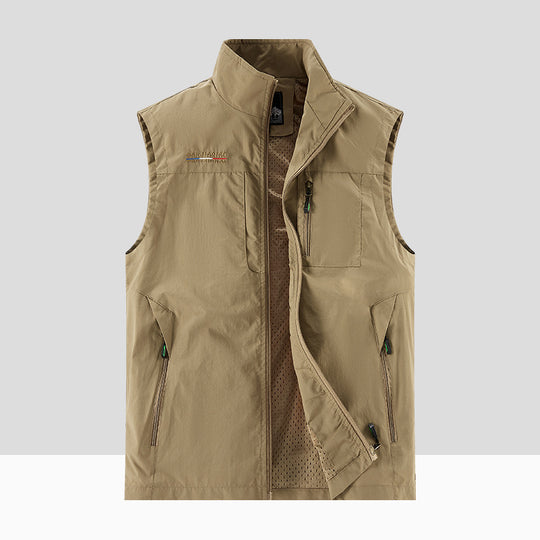 Herren Leichte multifunktionale Outdoor-Utility‑Weste mit Mesh‑Futter und mehreren Reißverschlusstaschen Nord Taschen