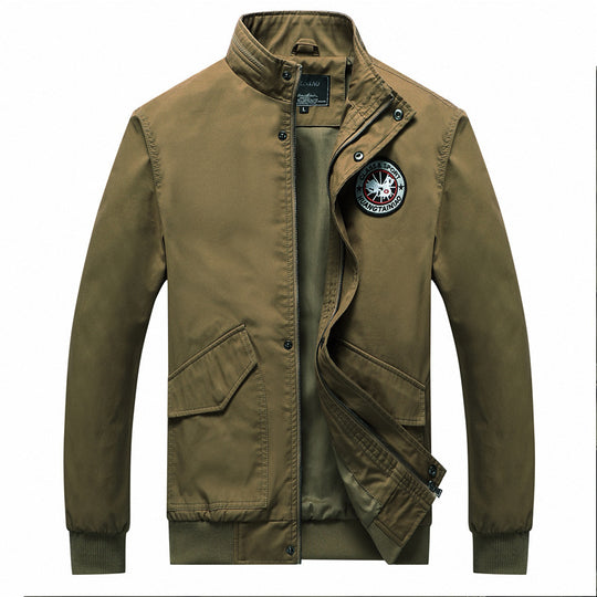 Herren Canvas-Fieldjacke im Bomberstil mit Stehkragen, Taschenklappen und elastischen Bündchen Nord Taschen