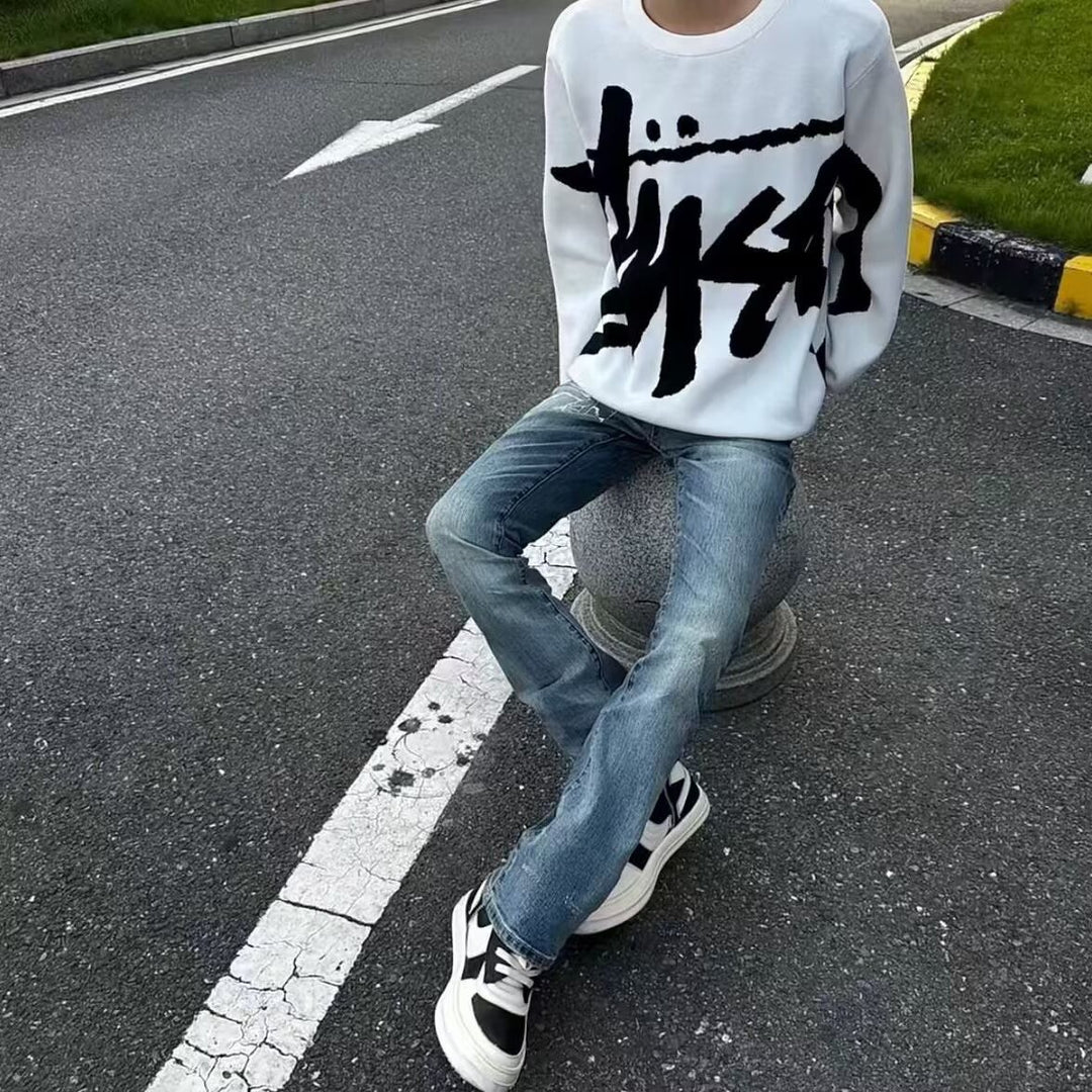 Herren Modischer Grobstrickpullover mit grafischem Design Nord Taschen